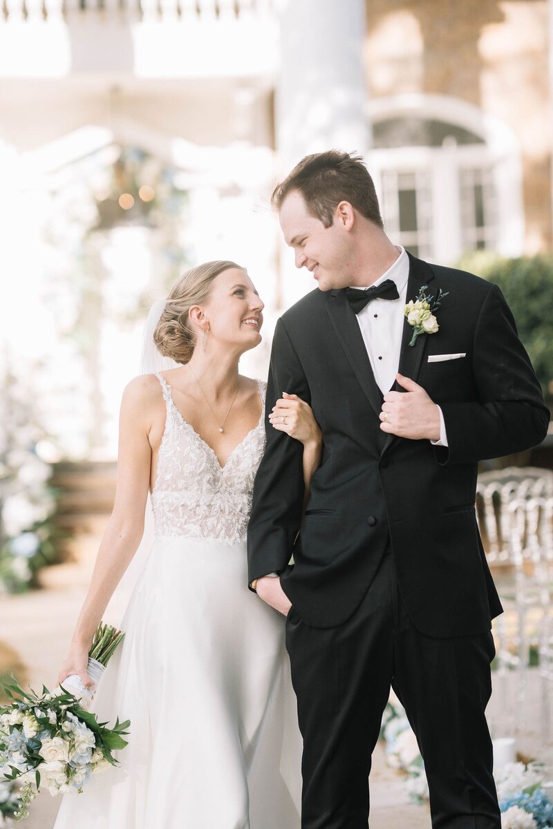 The bride and groom together