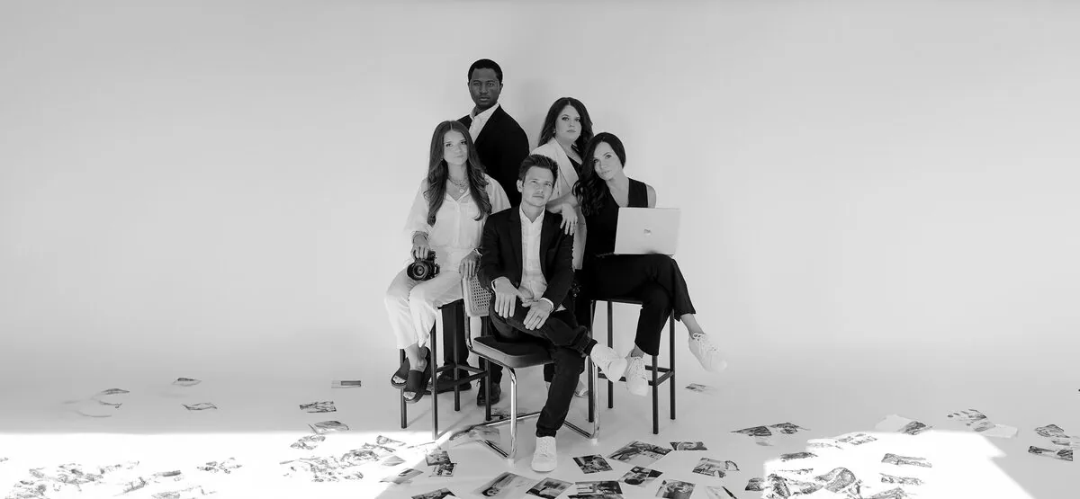 The Aurora Adeleigh wedding photography and film team, Augusta GA, black and white portrait